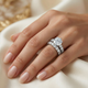 VS 6 Ct Diamond Engagement Wedding Ring Set in 10k Yellow Gold Lab Grown