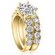 6 1/2Ct Diamond Engagement Wedding Ring Set in 10k Yellow Gold Lab Grown