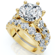 VS 6 Ct Diamond Engagement Wedding Ring Set in 10k Yellow Gold Lab Grown