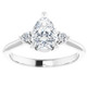 1 1/4Ct Pear Shape Lab Grown Diamond Engagement Ring White Yellow or Rose Gold
