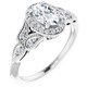 1 1/3 Ct Oval Diamond Vintage Halo Engagement Ring 14k White Gold Lab Grown