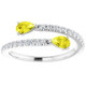 5/8 Ct Fancy Yellow Pear Shape Diamond 2-Stone By Pass Ring Lab Grown White Gold