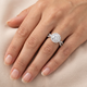 1 Ct Halo Intertwined EX3 Lab Grown DIamond Engagement Ring 14k White Gold