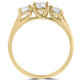 1 Ct Three Stone Lab Grown Diamond Engagement Ring 14k Yellow Gold