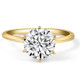 Certified 2CT Lab Grown Diamond Solitaire Engagement Ring 14k Yellow Gold