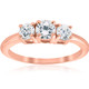1ct 3 Stone Diamond Engagement Round Cut Ring 14k Rose Gold