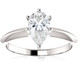 1 Ct Pear Shape Diamond Engagement Ring Lab Grown 14k White Gold