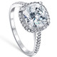 3 1/2 Ct Cushion Moissanite & Lab Diamond Engagement Halo Ring 10k White Gold