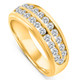 1 Ct Lab Grown Diamond Mens Double Row Wedding Ring 10k Yellow Gold