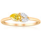 3/8Ct Fancy Yellow Pear & Marquise Shape Diamond Ring Yellow Gold Lab Grown