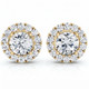 2 1/2Ct Diamond Halo Studs 14k Gold Lab Grown Women's Earrings
