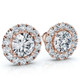 2 1/2Ct Diamond Halo Studs 14k Gold Lab Grown Women's Earrings