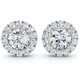 2 1/2Ct Diamond Halo Studs 14k Gold Lab Grown Women's Earrings