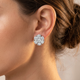 3.60Ct Diamond Cluster Pave Studs Screwback Earrings 14k Gold Lab Grown