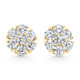 3.60Ct Diamond Cluster Pave Studs Screwback Earrings 14k Gold Lab Grown