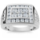 Men's 1Ct Diamond Nugget Ring 10k Gold Lab Grown