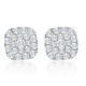 1Ct TW Round Diamond Cushion Halo Studs 10k Yellow Gold Lab Grown Earrings
