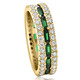 2 1/2 Ct Diamond & Emerald Eternity Ring in Yellow Gold Lab Grown