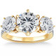 Certified 3.25 - 7.25Ct Diamond 3-Stone Engagement Ring 14k Gold Lab Grown