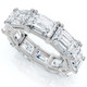 10Ct Emerald Cut Diamond Eternity Ring East West Set 14k White Gold Lab Grown