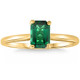 1Ct Emearald Solitaire Ring 10k Yellow Gold Lab Grown