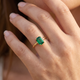1Ct Emearald Solitaire Ring 10k Yellow Gold Lab Grown