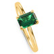 1Ct Emearald Solitaire Ring 10k Yellow Gold Lab Grown