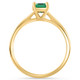 1Ct Emearald Solitaire Ring 10k Yellow Gold Lab Grown