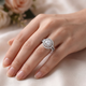 1 1/2Ct Double Halo Diamond Engagement Ring 14k Gold Lab Grown