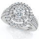 1 1/2Ct Double Halo Diamond Engagement Ring 14k Gold Lab Grown