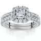 1.50Ct Princess Cut Halo Diamond Engagement Wedding Ring Set 14k Gold Lab Grown 1.50Ct Princess Cut Halo Diamond Engagement Wedding Ring Set 14k Gold Lab Grown