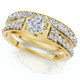 1Ct TW Vintage Engagement Wedding Ring Set Lab Grown 14k Gold