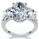 Certified 6Ct Three Stone Oval Diamond Anniversary Engagement Ring Lab Grown 14k