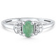 1/2Ct Oval Emerald & Lab Grown Diamond Ring 10k White Gold