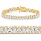 10Ct Pear Shape Diamond Tennis Bracelet Wide 14k Yellow Gold Lab Grown