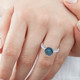 2ct Blue Diamond Solitaire Engagement Ring 14K White Gold Lab Grown