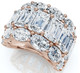 12.30Ct Diamond Wide Fashion Ring Emerald & Oval Cut Gold Lab Grown Band