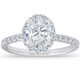 1 1/3 Ct TDW Oval Halo Diamond G/VS Engagement Ring 14k White Gold Lab Grown