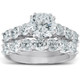 3 Ct Diamond Engagement Wedding Bridal Ring Set14k White Gold Lab Grown