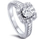1 1/2ct Cushion Diamond Halo Engagement Ring 14K White Gold Lab Grown