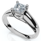 1ct Princess Cut Lab Grown Diamond Solitaire Engagement Ring 14k White Gold