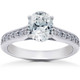 1 1/3Ct Oval Diamond Engagement Ring 14k White Gold Lab Grown