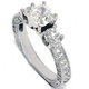 2.20Ct Cushion Diamond Three Stone Engagement Ring 14k White Gold Lab Grown
