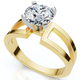 Certified 2ct Round Solitaire Lab Grown Diamond Engagement Ring 14K Yellow Gold