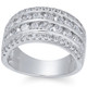 2Ct Multi Row Diamond Ring in 10k White or Yellow Gold Lab Grown