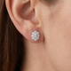 1 1/2Ct Oval Diamond Halo Studs 14k Gold Women's Earrings Lab Grown