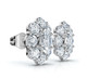 1 1/2Ct Oval Diamond Halo Studs 14k Gold Women's Earrings Lab Grown