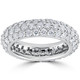 2 1/6ct Pave Diamond Eternity Wedding Anniversary Ring 14k White Gold Lab Grown