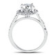 Certified 2 1/3Ct Round Diamond Halo Engagement Ring 14k White Gold Lab Grown