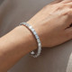 26Ct Emerald Cut Diamond East West Tennis Bracelet 14k Gold Lab Grown 7"